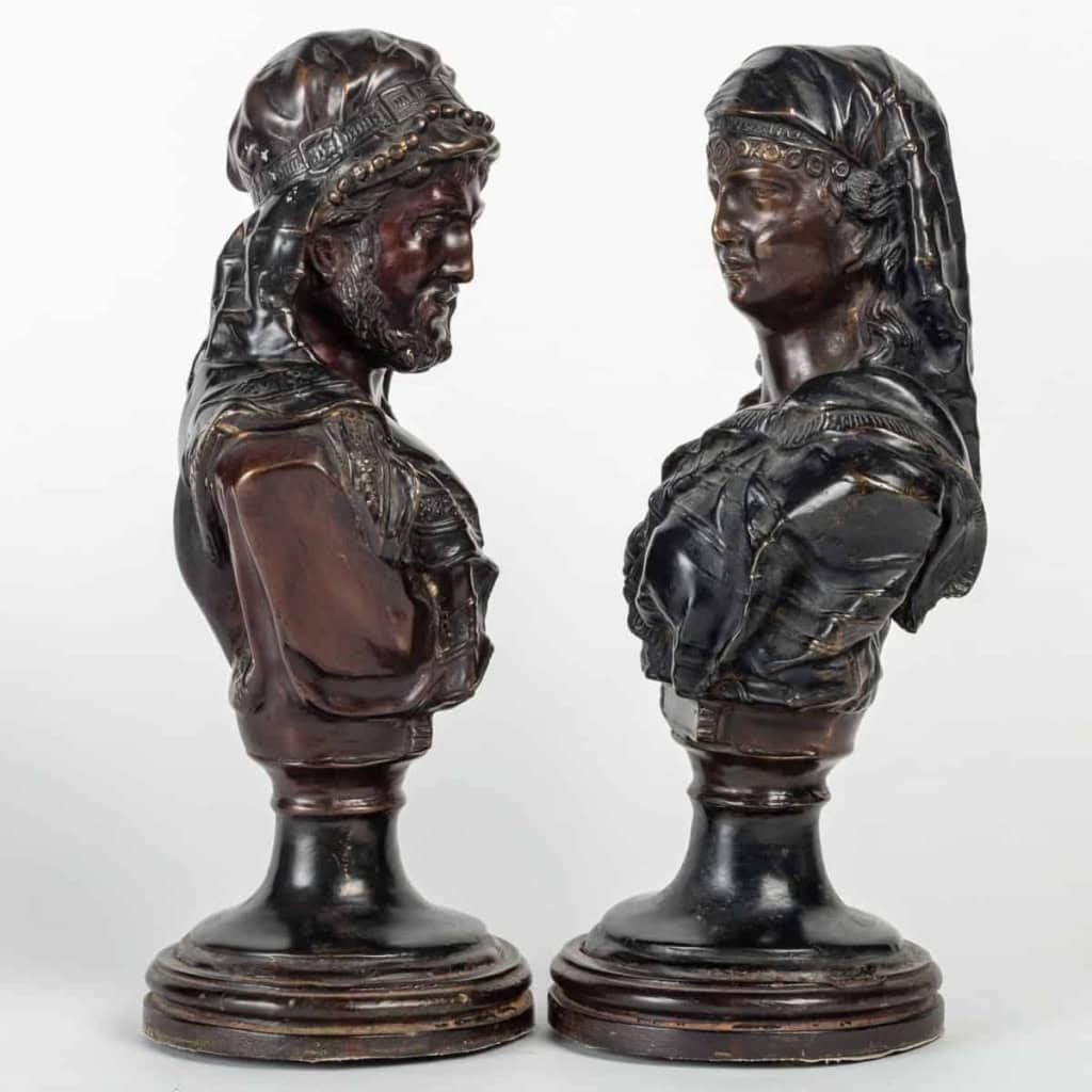 Paire de sculpture en bronze patiné signé par F. Bergman et numéroté | Biron Paire de sculpture en bronze patiné signé par F. Bergman et numéroté