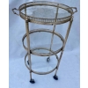 1970′ Desserte Roulante Ronde En Bronze Argenté à 3 Plateaux Maison Baguès 12