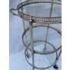 1970′ Desserte Roulante Ronde En Bronze Argenté à 3 Plateaux Maison Baguès 13