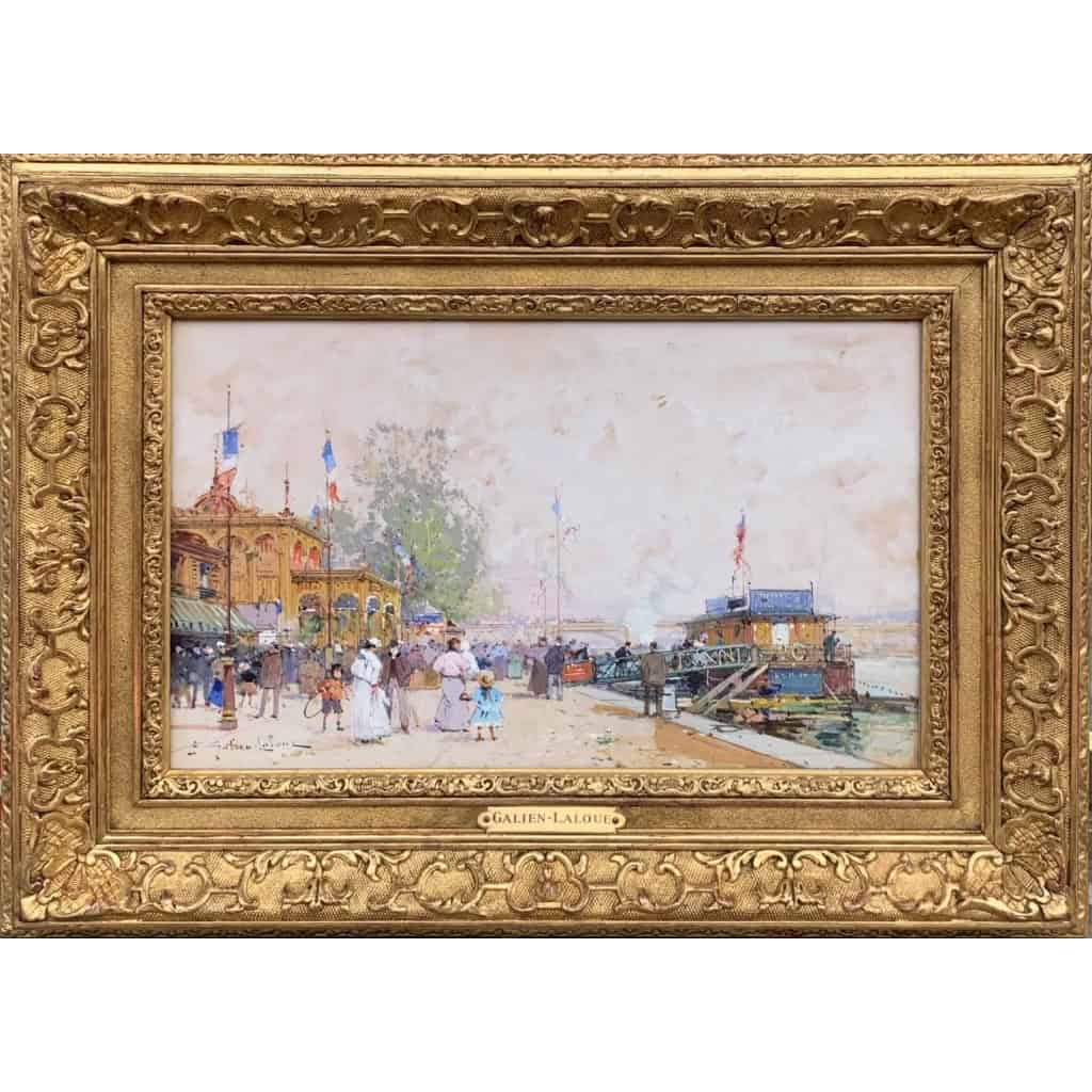 GALIEN LALOUE Eugène Peinture Française 20è siècle Paris le Pavillon Français à l’Exposition Universelle de 1900 Gouache Signée ​​​​​​​Certificat | Biron |||||||||||||