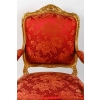 Paire de fauteuils rouges style Louis XV, fin XIXème siècle | Biron Paire de fauteuils rouges style Louis XV, fin XIXème siècle