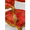Paire de fauteuils rouges style Louis XV, fin XIXème siècle | Biron Paire de fauteuils rouges style Louis XV, fin XIXème siècle