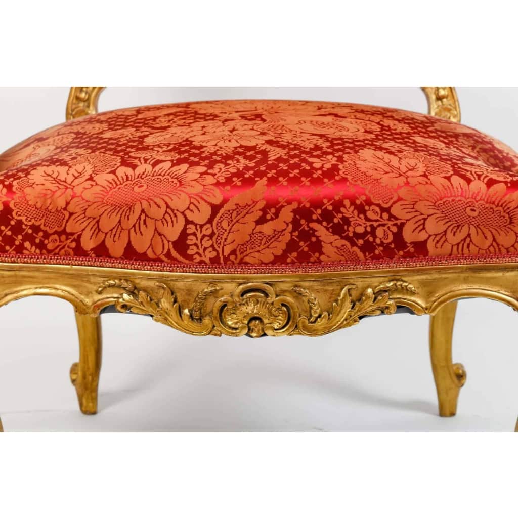 Paire de fauteuils rouges style Louis XV, fin XIXème siècle | Biron Paire de fauteuils rouges style Louis XV, fin XIXème siècle