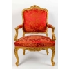 Paire de fauteuils rouges style Louis XV, fin XIXème siècle | Biron Paire de fauteuils rouges style Louis XV, fin XIXème siècle