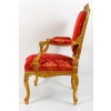 Paire de fauteuils rouges style Louis XV, fin XIXème siècle | Biron Paire de fauteuils rouges style Louis XV, fin XIXème siècle