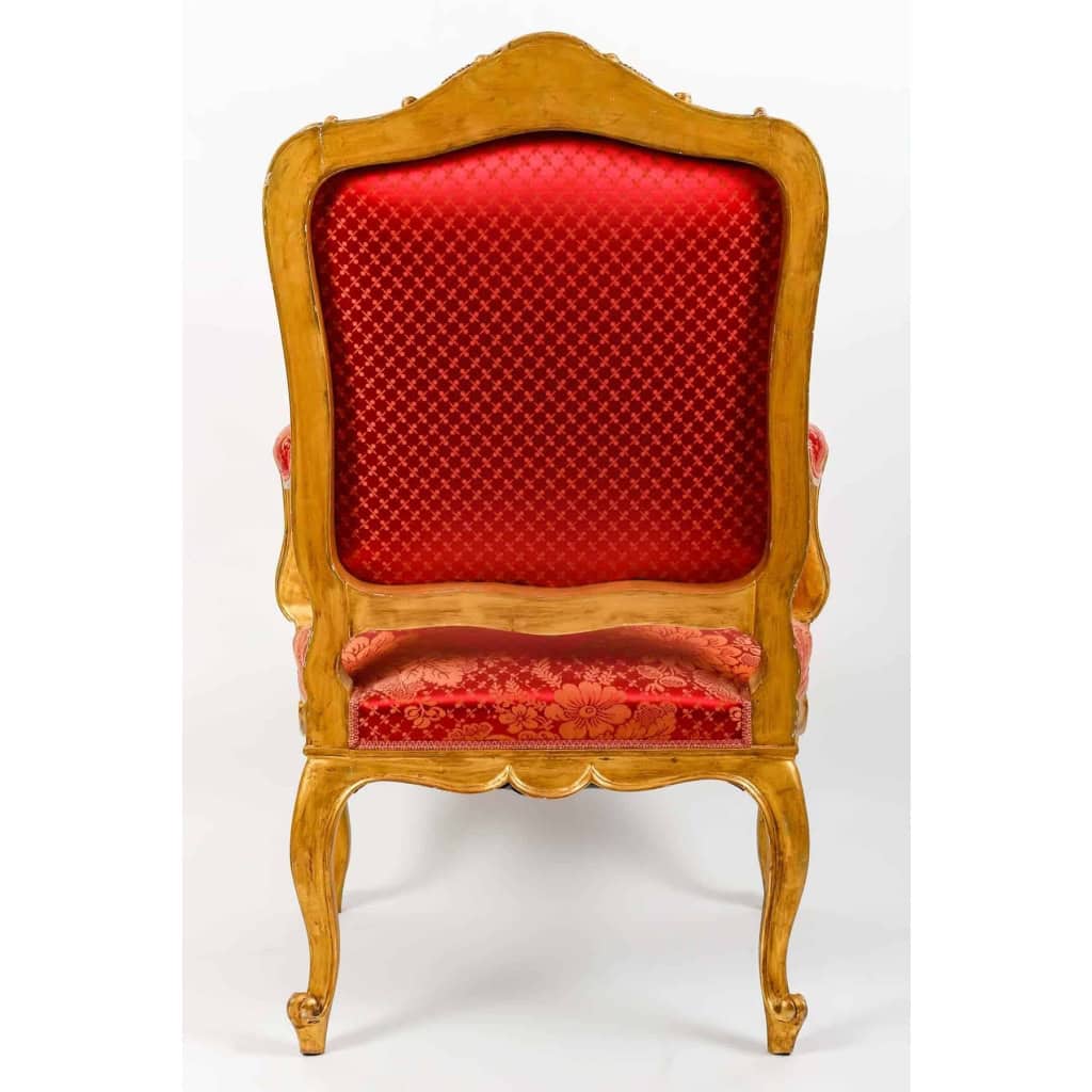 Paire de fauteuils rouges style Louis XV, fin XIXème siècle | Biron Paire de fauteuils rouges style Louis XV, fin XIXème siècle