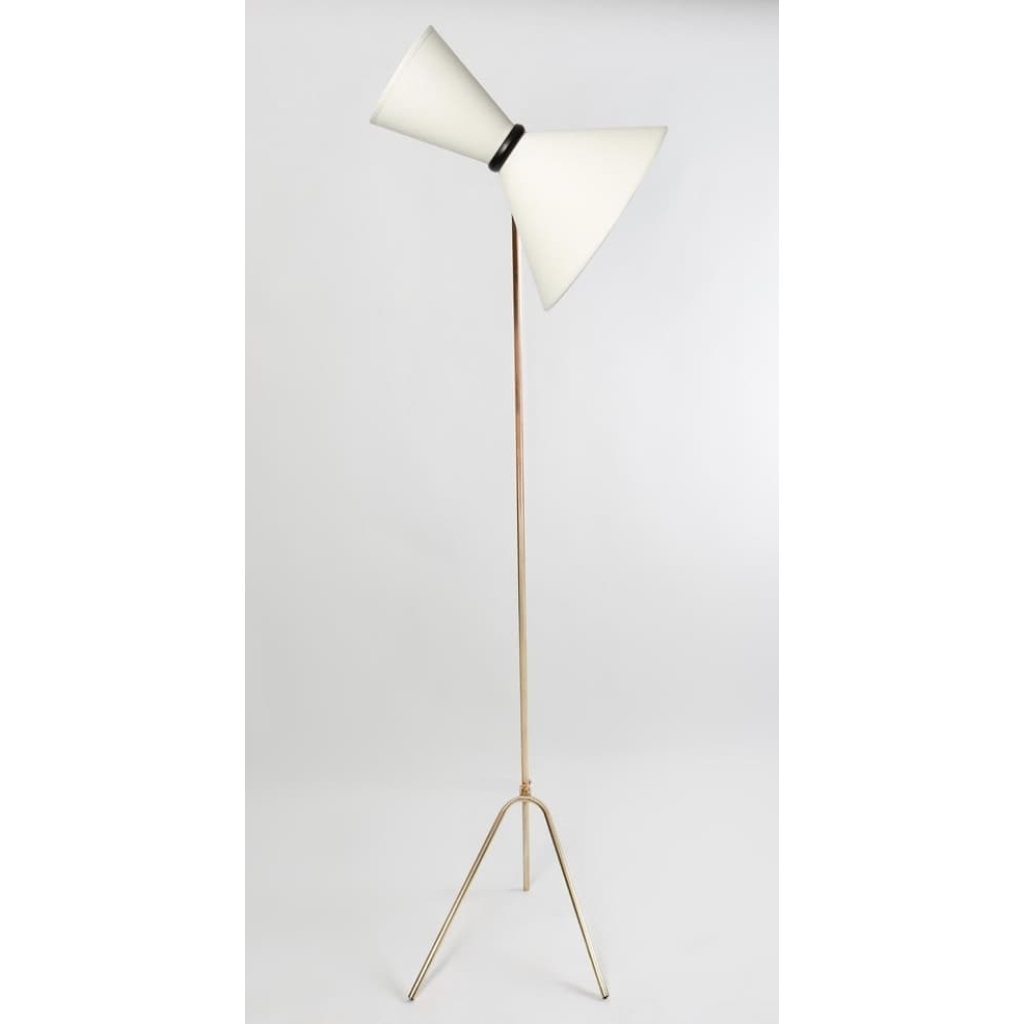 1950 Lampadaire Diabolo en laiton doré Maison Arlus | Biron 1950 Lampadaire Diabolo en laiton doré Maison Arlus