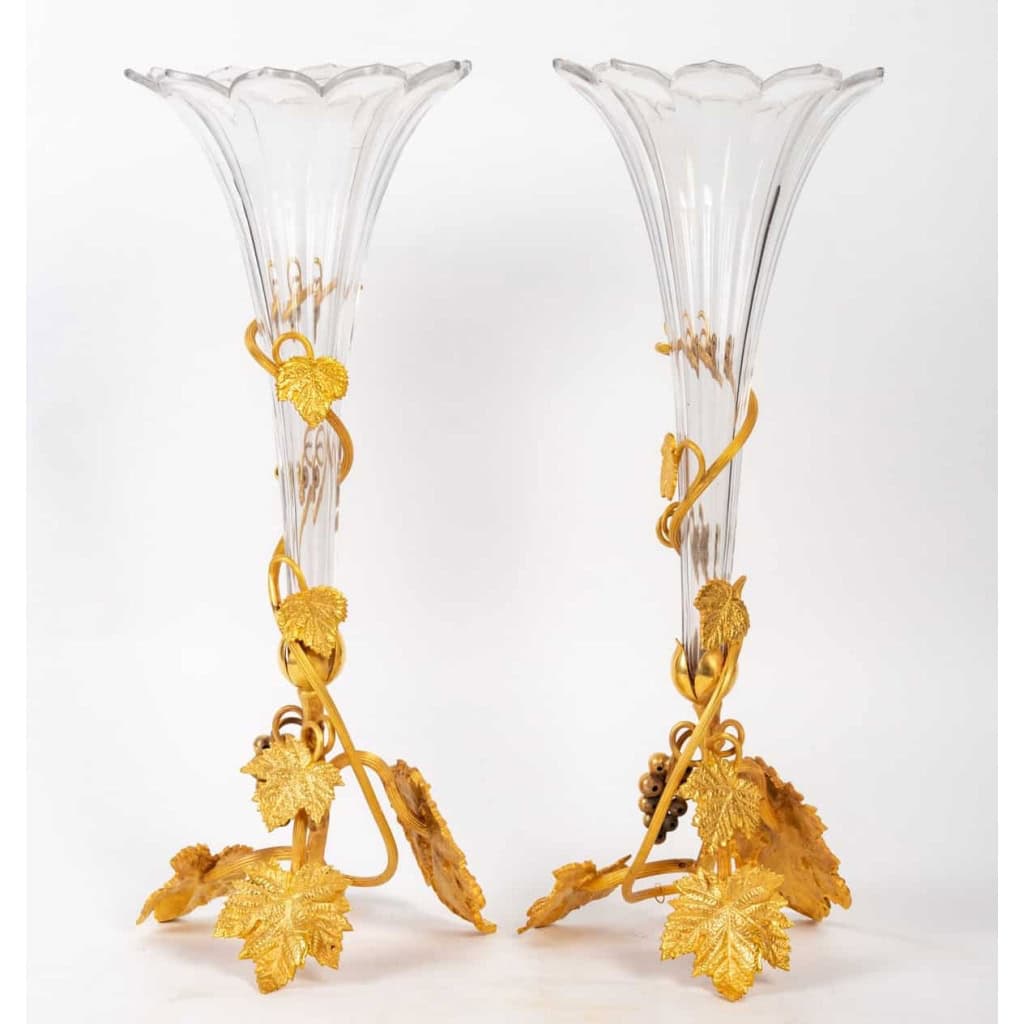 Paire de soliflores en bronze doré, XIXème siècle | Biron Paire de soliflores en bronze doré, XIXème siècle