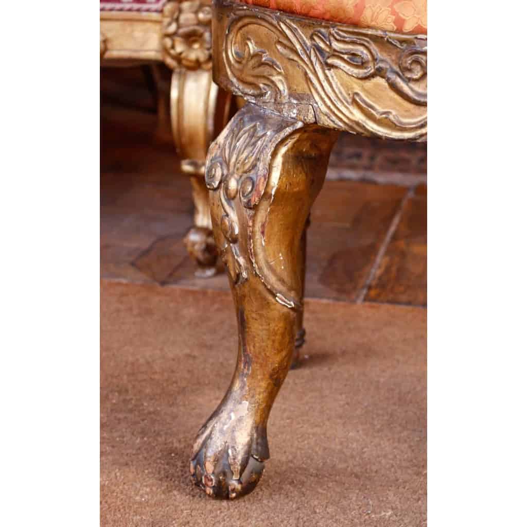 Chaise en bois sculpté et doré, XVIIème siècle | Biron Chaise en bois sculpté et doré, XVIIème siècle