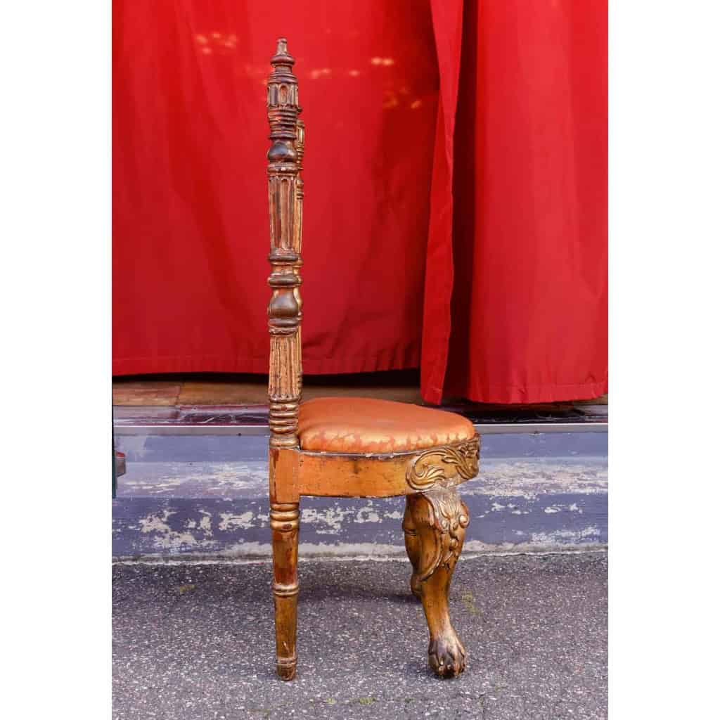 Chaise en bois sculpté et doré, XVIIème siècle | Biron Chaise en bois sculpté et doré, XVIIème siècle