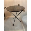 1940/50′ Guéridon Fer Forgé Ornements En Laiton Style Jacques Adnet | Biron 1940/50′ Guéridon Fer Forgé Ornements En Laiton Style Jacques Adnet