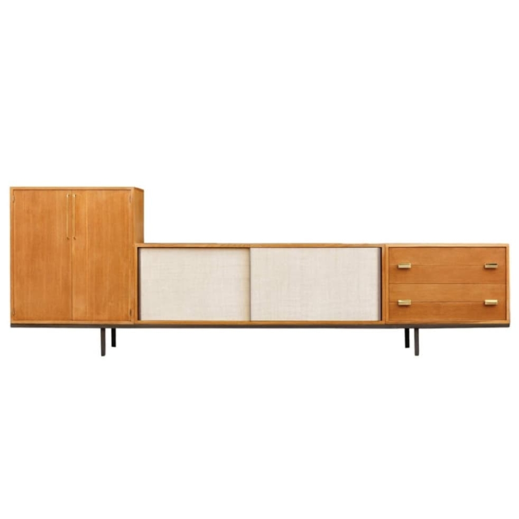 1960 Grande Enfilade en chêne à 3 éléments par Georges Frydman | Biron ||||||