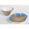 Service en porcelaine bleu céleste et dentelé d’or, fin XIXème siècle | Biron Service en porcelaine bleu céleste et dentelé d'or, fin XIXème siècle