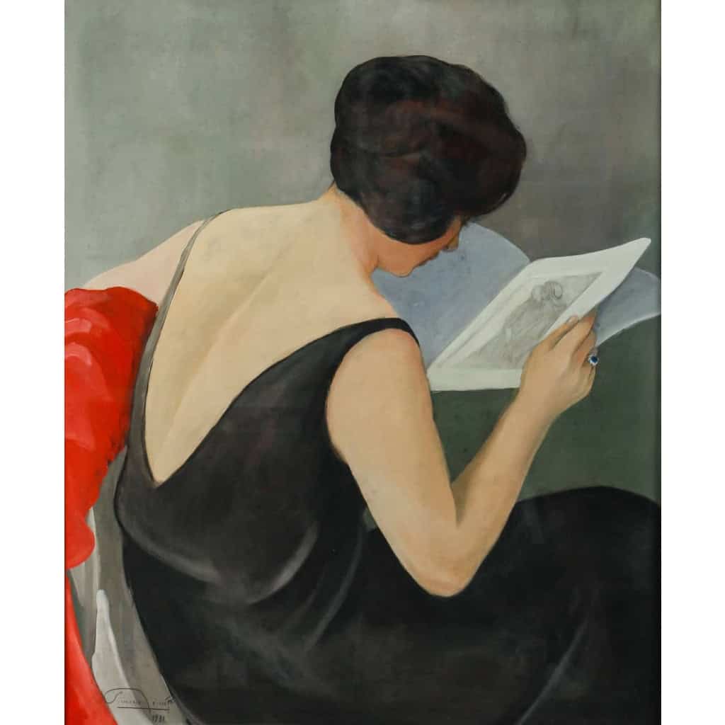 Tableau en pastel et gouache d’époque Art-Deco. 3