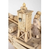 Un jolie bateaux en marqueterie d’ivoire avec ses personnages en ivoire sculpté, fin XIXème siècle | Biron Un jolie bateaux en marqueterie d'ivoire avec ses personnages en ivoire sculpté, fin XIXème siècle