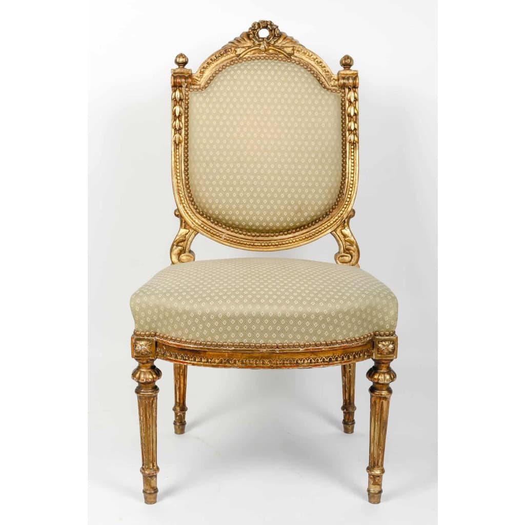 Ensemble de 2 fauteuils et 6 chaises de style Louis XVI, XIXème siècle | Biron Ensemble de 2 fauteuils et 6 chaises de style Louis XVI, XIXème siècle