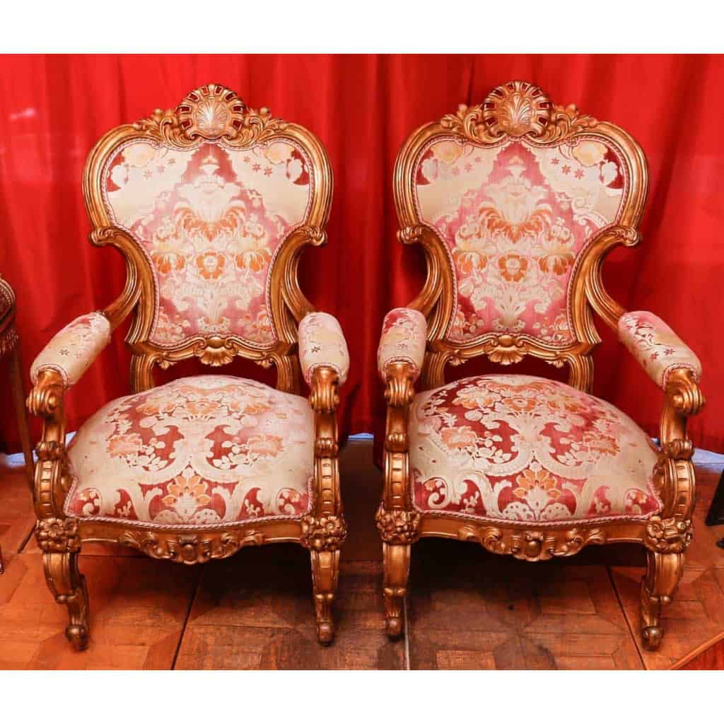 Paire de fauteuils d’apparat, Rome XIXème siècle | Biron Paire de fauteuils d'apparat, Rome XIXème siècle