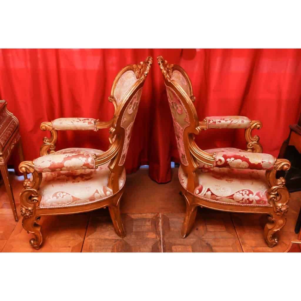 Paire de fauteuils d’apparat, Rome XIXème siècle | Biron Paire de fauteuils d'apparat, Rome XIXème siècle