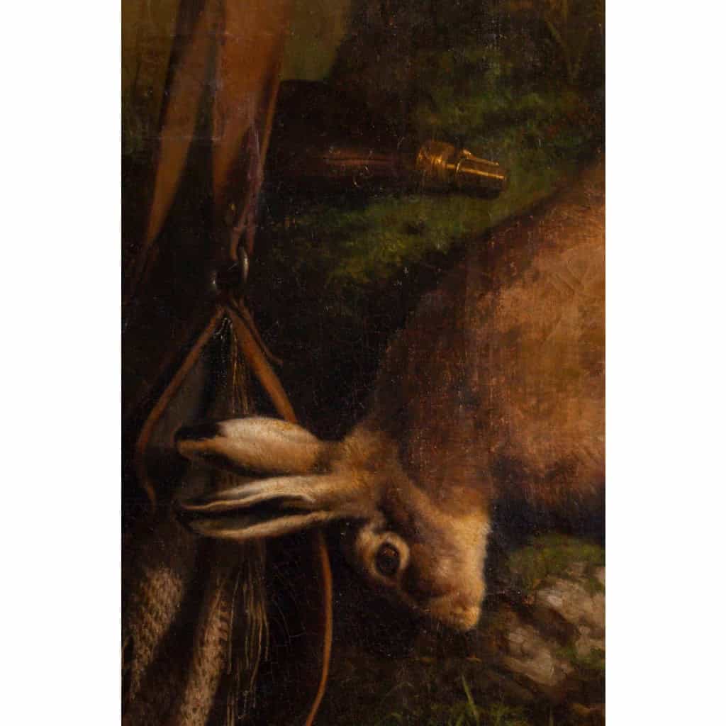 Tableau de scène de chasse, Huile sur toile signée et daté 1850 | Biron Tableau de scène de chasse, Huile sur toile signée et daté 1850