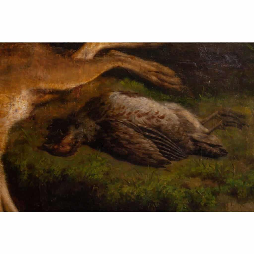 Tableau de scène de chasse, Huile sur toile signée et daté 1850 | Biron Tableau de scène de chasse, Huile sur toile signée et daté 1850