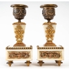 Garniture miniature en bronze doré et marbre blanc fin XIXème siècle | Biron Garniture miniature en bronze doré et marbre blanc fin XIXème siècle