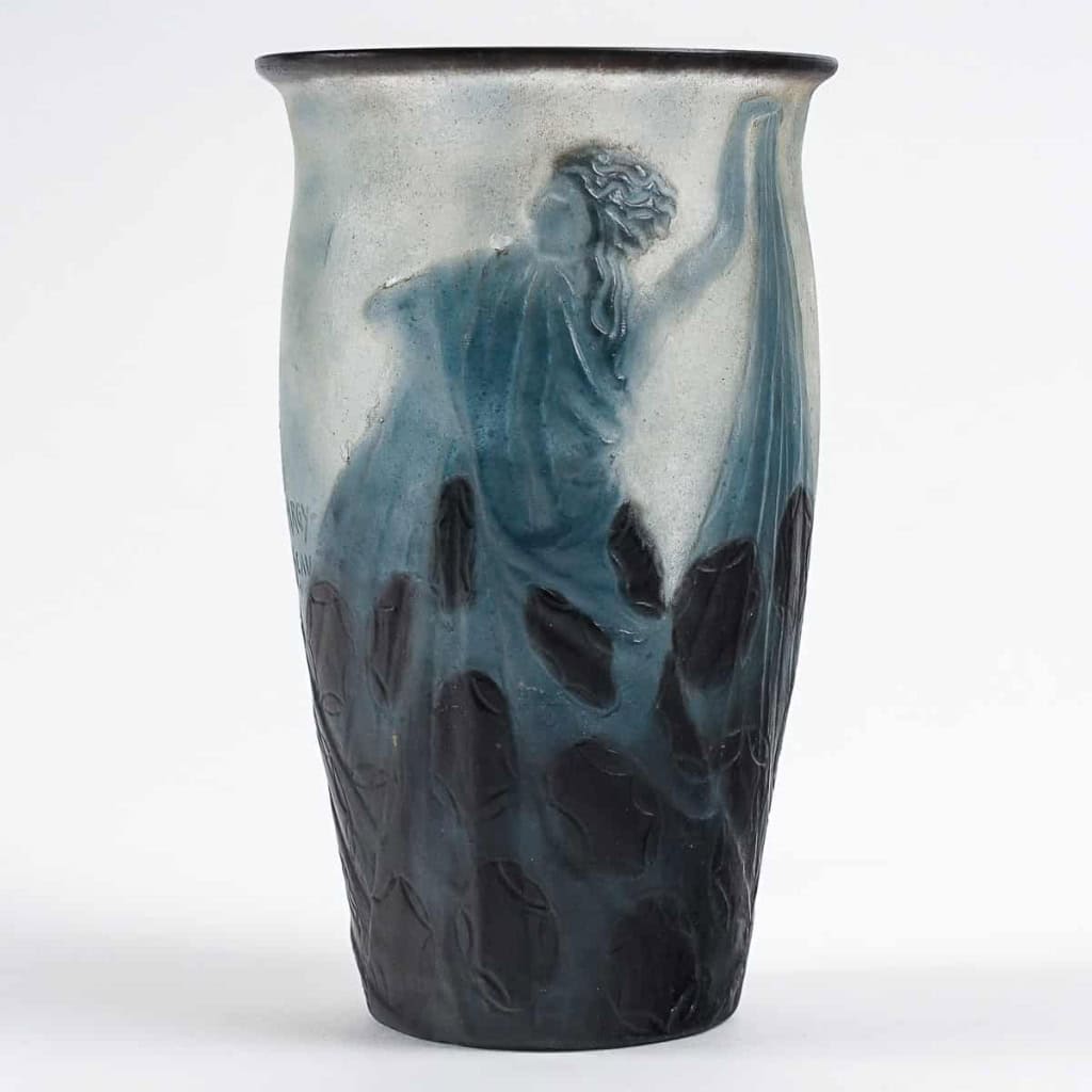 Vase « Danseuses Tenant une Longue Robe » pâte de verre de Gabriel ARGY-ROUSSEAU | Biron ||||||