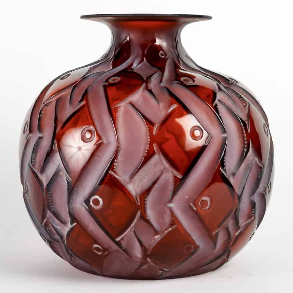 Vase « Penthièvre » verre ambre de René LALIQUE | Biron |||||||