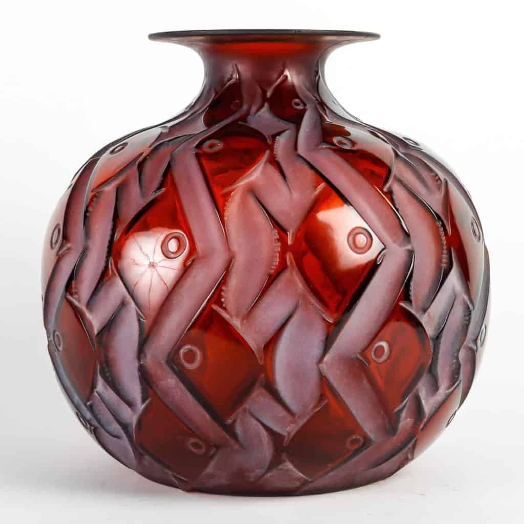 Vase « Penthièvre » verre ambre de René LALIQUE | Biron Vase "Penthièvre" verre ambre de René LALIQUE