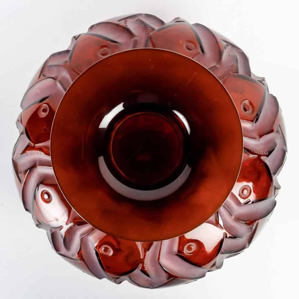 Vase « Penthièvre » verre ambre de René LALIQUE | Biron Vase "Penthièvre" verre ambre de René LALIQUE