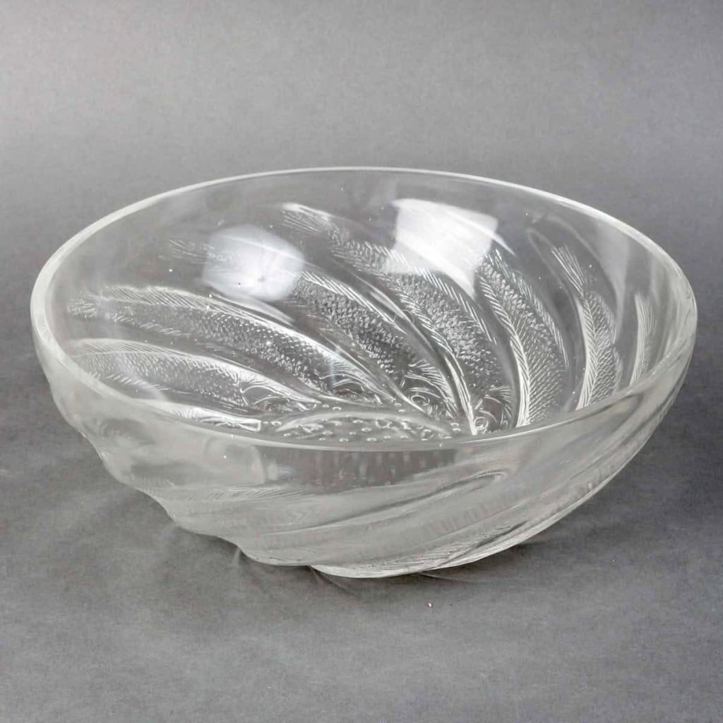 Coupe « Poissons » verre blanc de René LALIQUE | Biron |||||||