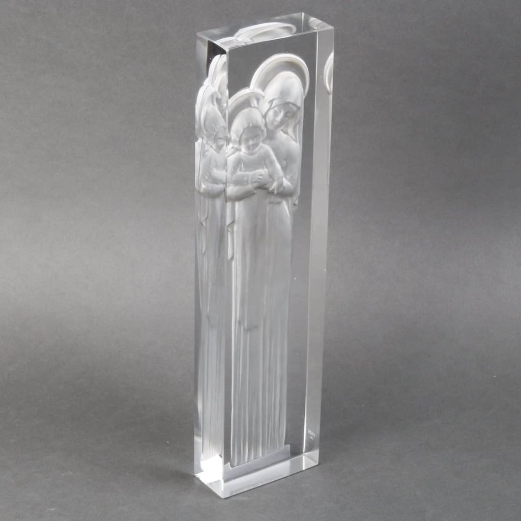 Statuette « Vierge à l’Enfant » verre blanc de René LALIQUE | Biron Statuette "Vierge à l'Enfant" verre blanc de René LALIQUE