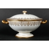 Bol à bouillon couvert blanc et or, circa 1869