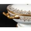 Bol à bouillon couvert blanc et or, circa 1869