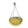 Suspension Plafonnier Lustre « Lausanne » verre jaune ambré de René LALIQUE | Biron Suspension Plafonnier Lustre "Lausanne" verre jaune ambré de René LALIQUE