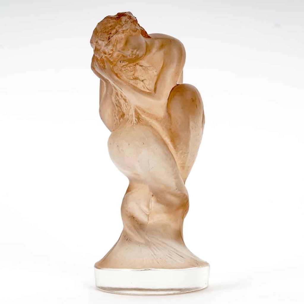 Mascotte Automobile « Sirène » verre patiné sépia de René LALIQUE | Biron ||||||