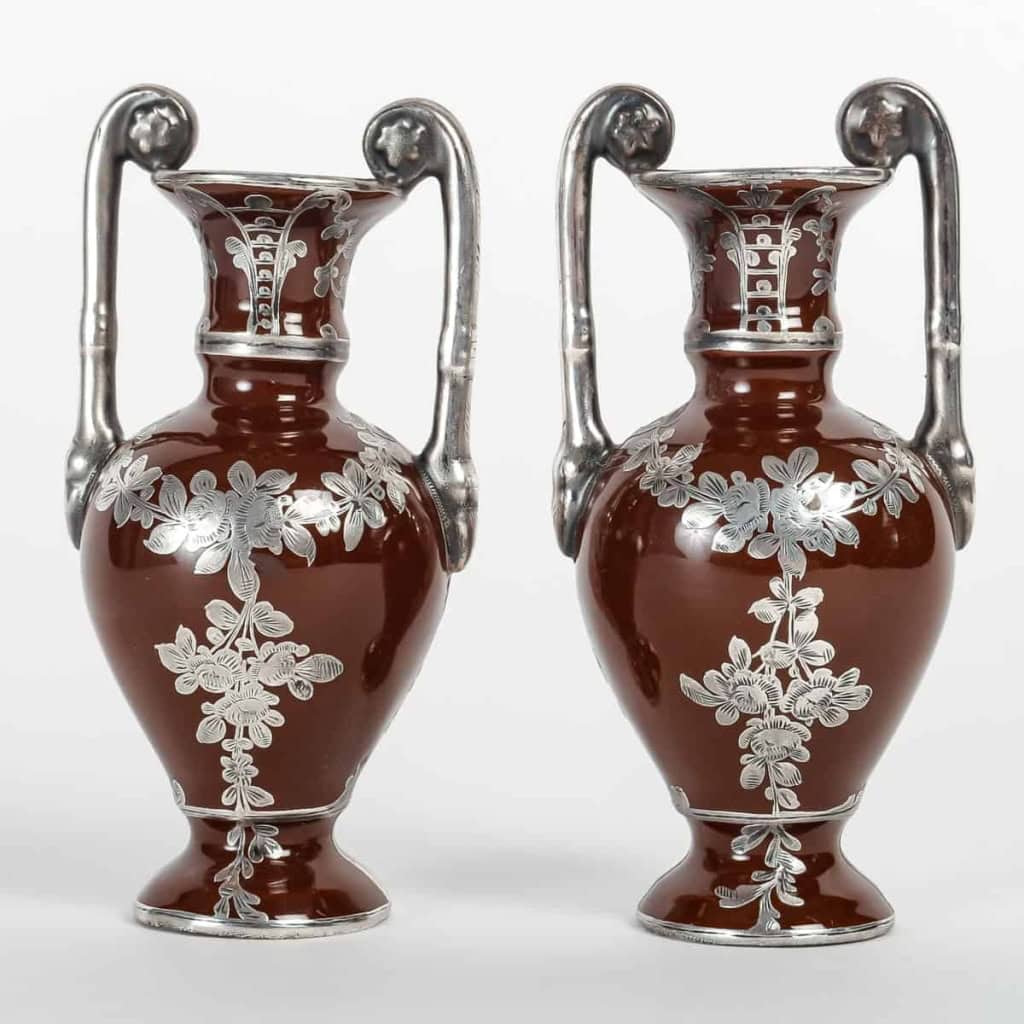 une paire de miniature en porcelaine fin XIXème siècle | Biron une paire de miniature en porcelaine fin XIXème siècle