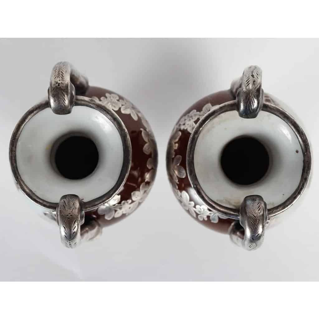 une paire de miniature en porcelaine fin XIXème siècle | Biron une paire de miniature en porcelaine fin XIXème siècle