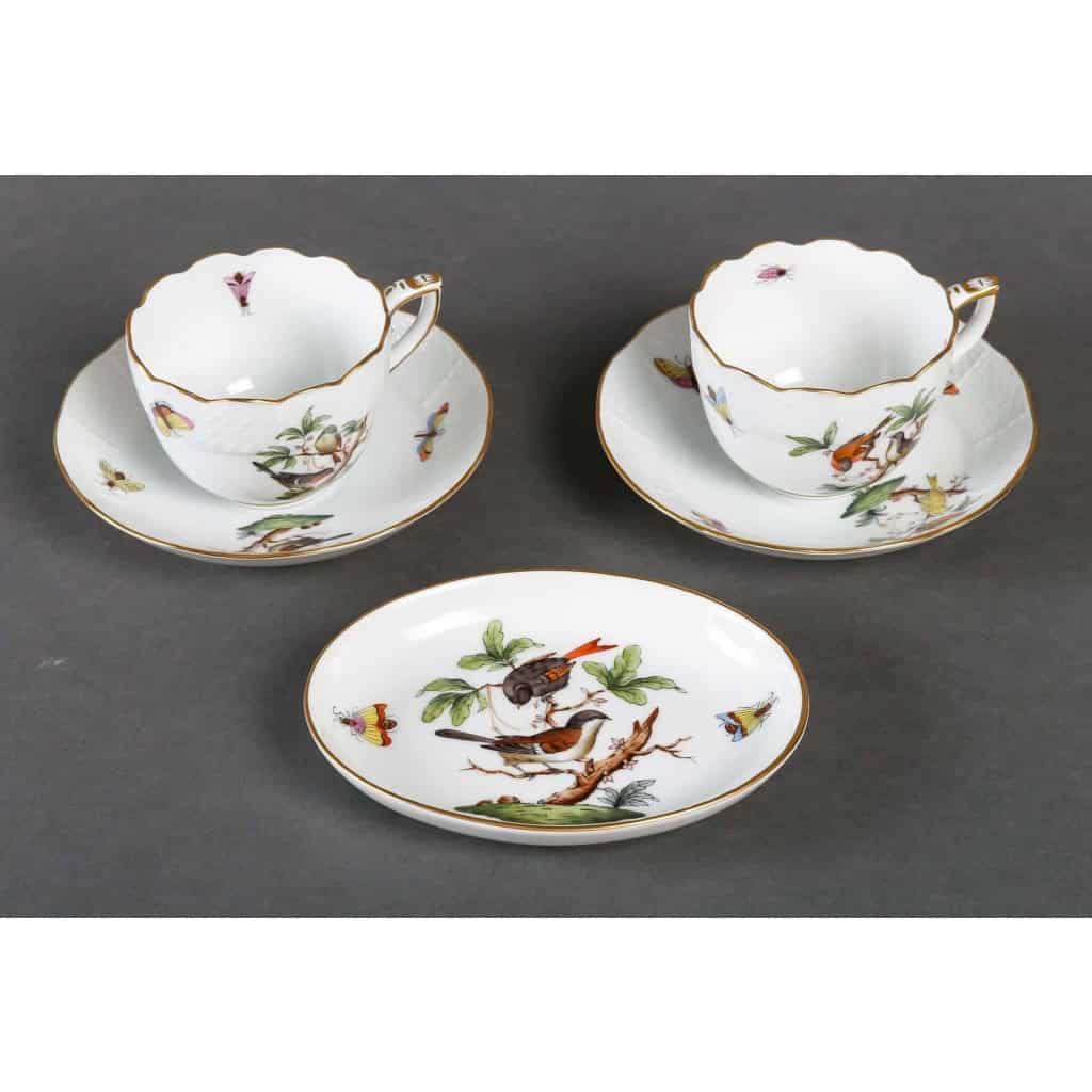 Un beau tête à tête en porcelaine hongroise HEREND | Biron Un beau tête à tête en porcelaine hongroise  HEREND