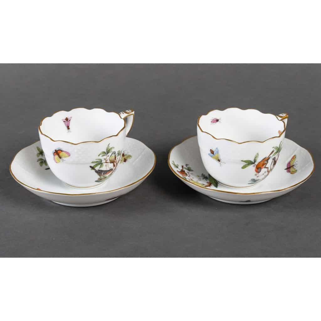 Un beau tête à tête en porcelaine hongroise HEREND | Biron Un beau tête à tête en porcelaine hongroise  HEREND