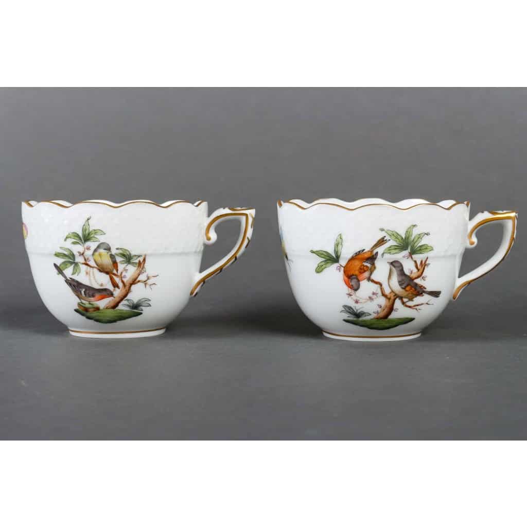 Un beau tête à tête en porcelaine hongroise HEREND | Biron Un beau tête à tête en porcelaine hongroise  HEREND