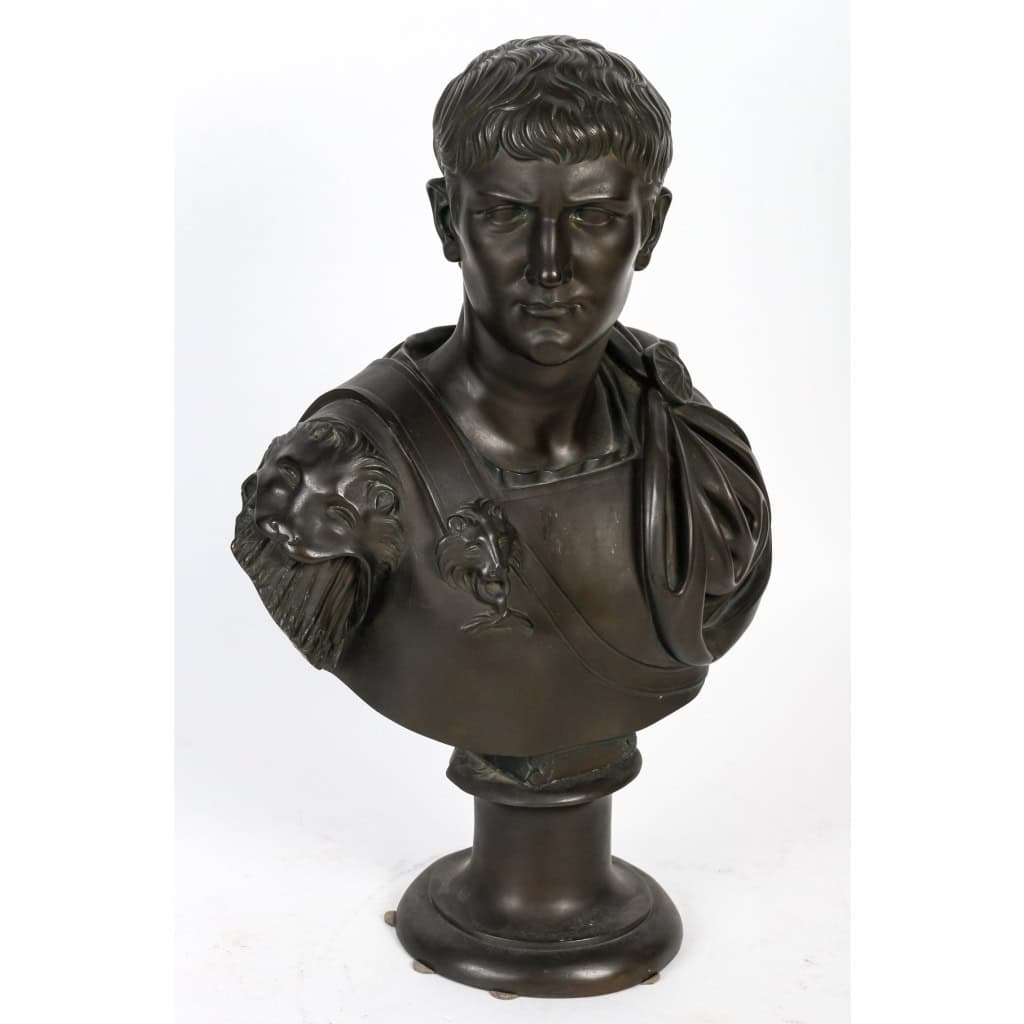 Buste Jules César en bronze, XIXème siècle | Biron Buste Jules César en bronze, XIXème siècle