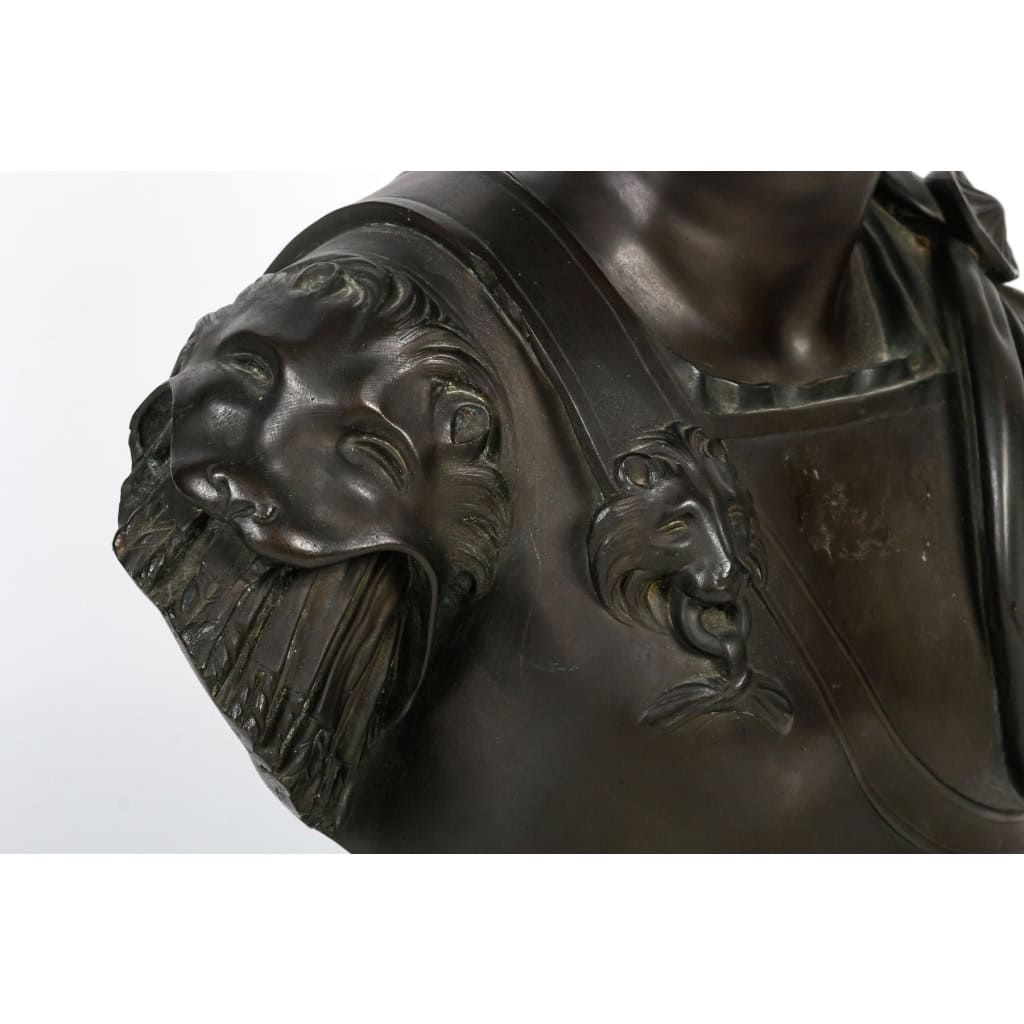 Buste Jules César en bronze, XIXème siècle | Biron Buste Jules César en bronze, XIXème siècle