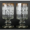 Paire de vases émaillés blanc et or, XIXème siècle | Biron |||||||