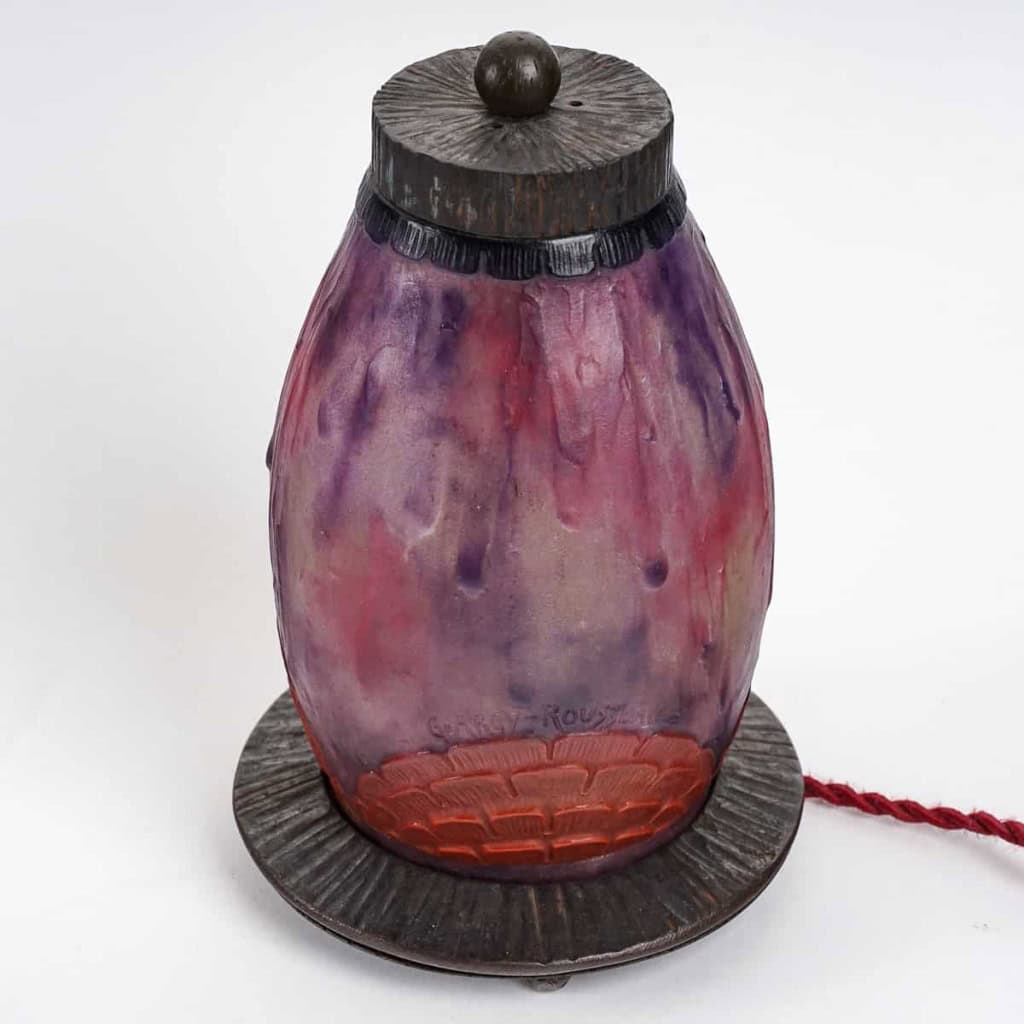 Vieilleuse « Fruits Tropicaux » pâte de verre de Gabriel ARGY-ROUSSEAU | Biron Vieilleuse "Fruits Tropicaux" pâte de verre de Gabriel ARGY-ROUSSEAU