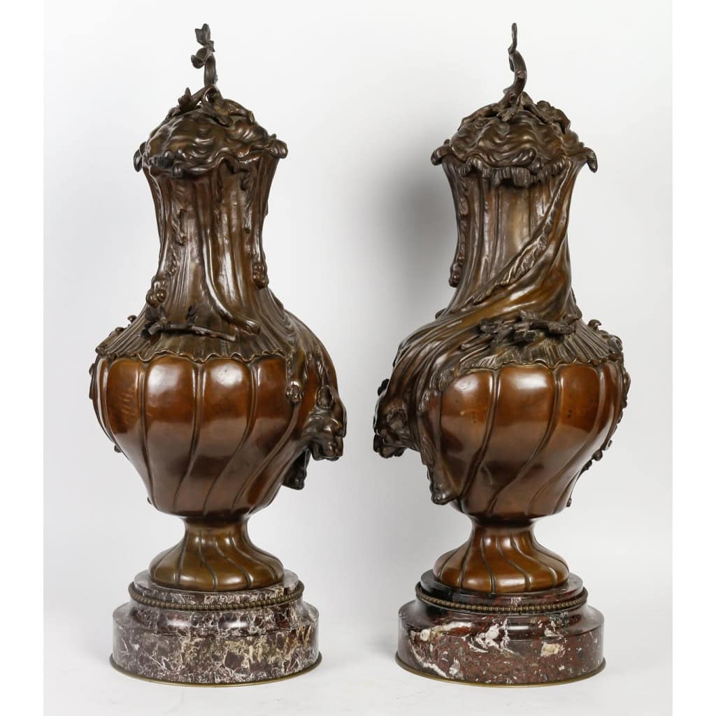 Cassolettes du XIXème siècle en bronze et marbre, Napoléon III | Biron Cassolettes du XIXème siècle en bronze et marbre, Napoléon III