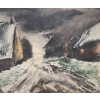 VLAMINCK Maurice de Rue de village enneigée Estampe originale signée et numérotée. | Biron VLAMINCK Maurice de Rue de village enneigée Estampe originale signée et numérotée.