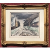 VLAMINCK Maurice de Rue de village enneigée Estampe originale signée et numérotée. | Biron VLAMINCK Maurice de Rue de village enneigée Estampe originale signée et numérotée.