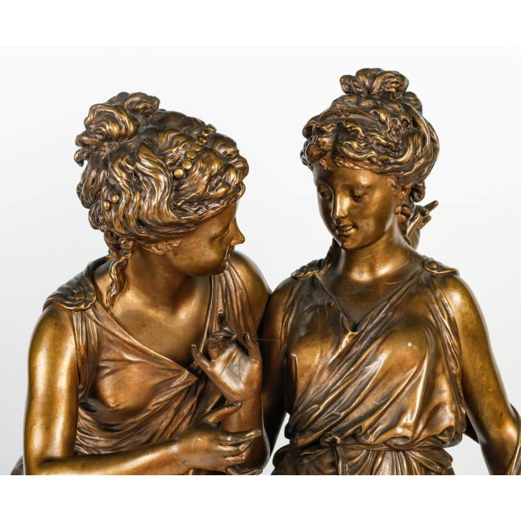 Bronze « La confidence » XIXème siècle, Napoléon III | Biron Bronze "La confidence" XIXème siècle, Napoléon III