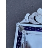 1950/60 ‘ Miroir N3 Venise Rectangulaire à Fronton Avec Cadre en Verre Bleu Orné D Etoiles Argentées Centre Biseauté | Biron 1950/60 ‘ Miroir N3 Venise Rectangulaire à Fronton Avec Cadre en Verre Bleu Orné D Etoiles Argentées Centre Biseauté