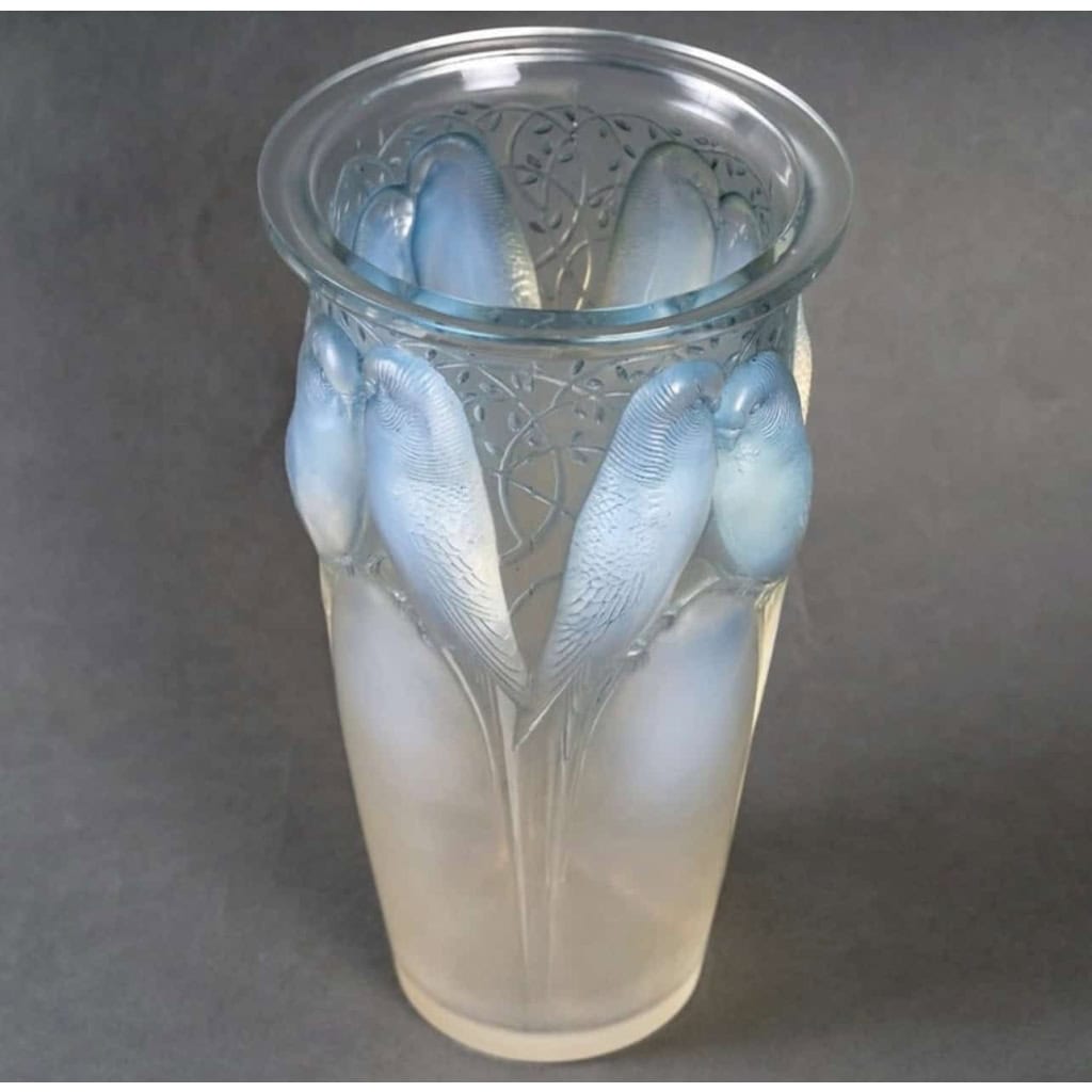 Vase « Ceylan » verre opalescent de René LALIQUE | Biron Vase "Ceylan" verre opalescent de René LALIQUE